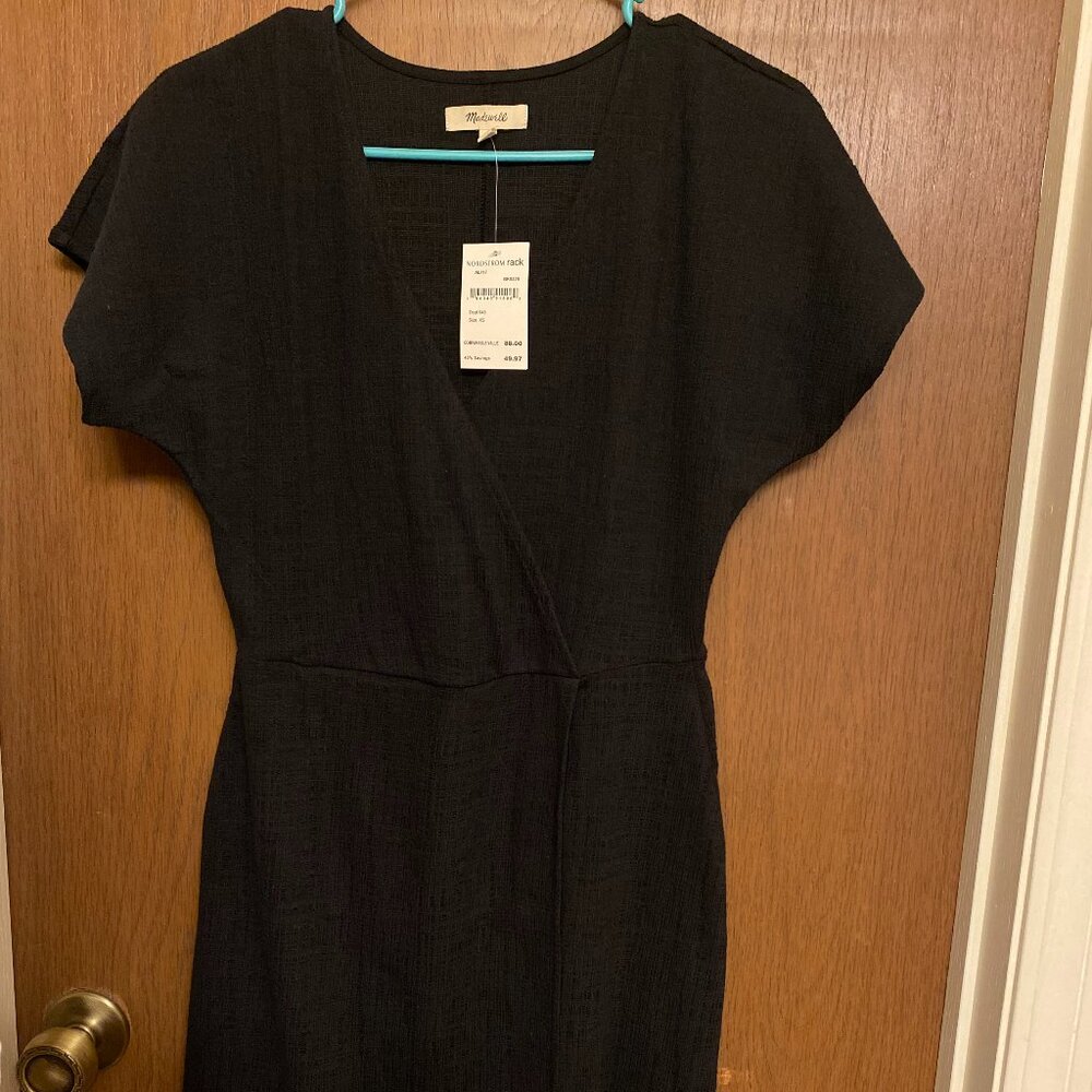 Madewell-True Black Cross Mini Dress- XS